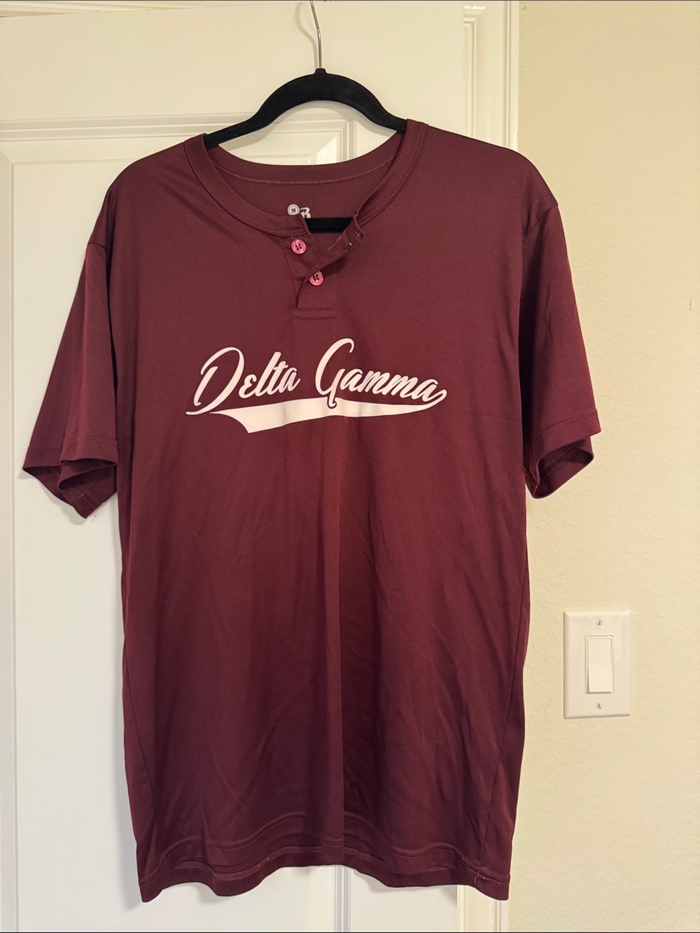 Delta Gamma Maroon Baseball Tee